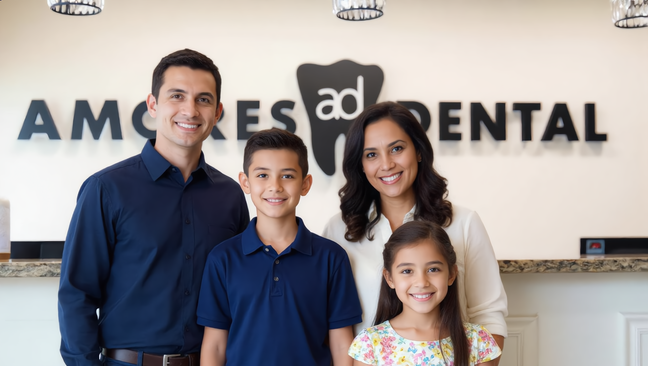 Happy family at Amores Dental